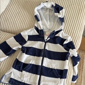 Cat & Jack Navy and White Striped Hoodie